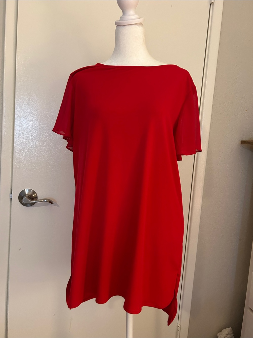 Susan Graver Red Women's Swing top